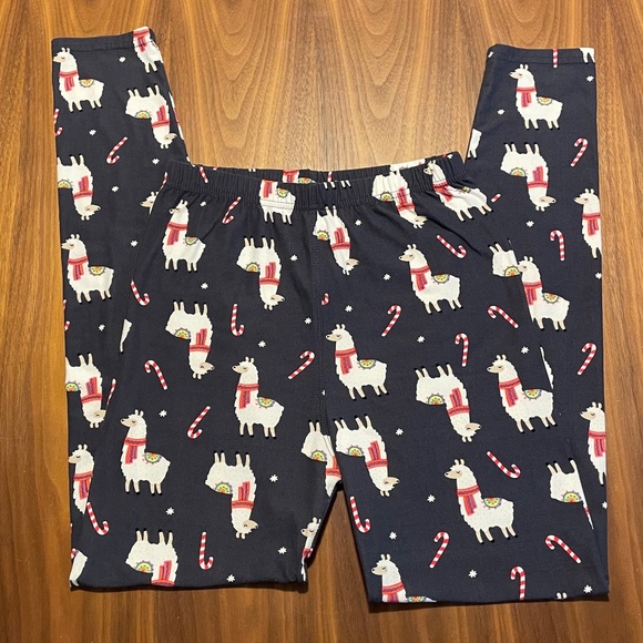 Llama & Candy Cane Leggins-OS but more like Med-Large) - Picture 1 of 4